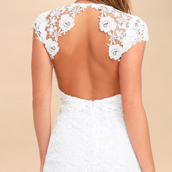 Lulus Romance Language White Backless Lace Dress - Picture 2 of 3